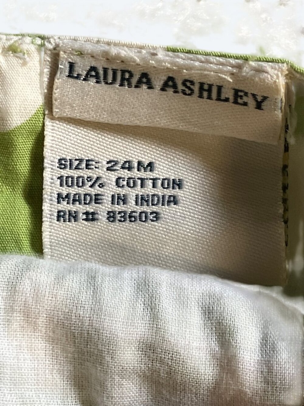 Laura Ashley Green Polka Dot Smocked Dress With Bloomers 24M - Picture 4 of 9